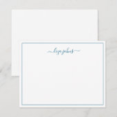Einfach Modern Blau Schrift Professional  Mitteilungskarte (Vorne/Hinten)