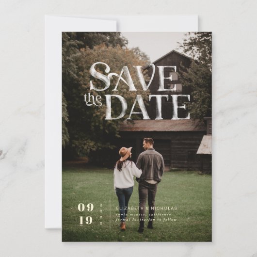 Einfach modern Boho | FOTO SAVE THE DATE (Vorderseite)