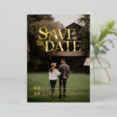 Einfach modern Boho | FOTO SAVE THE DATE Folieneinladung (Stehend vorne)