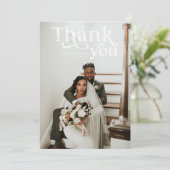 Einfach modern Boho | Foto Wedding Vielen Dank Dankeskarte (Stehend Vorderseite)