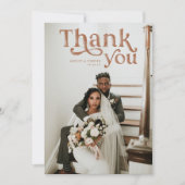 Einfach modern Boho | Foto Wedding Vielen Dank Dankeskarte (Vorderseite)