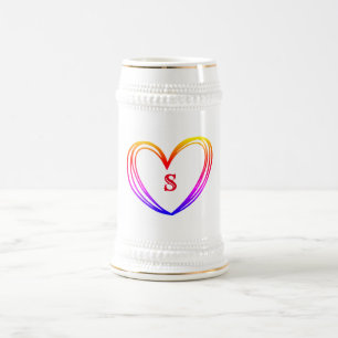 EINFACH MODERN FÜGEN SIE IHR LOGO farbenfrohe Herz Bierglas