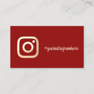 Einfach Modern, Gold Instagram Soziale Medien Rot Visitenkarte