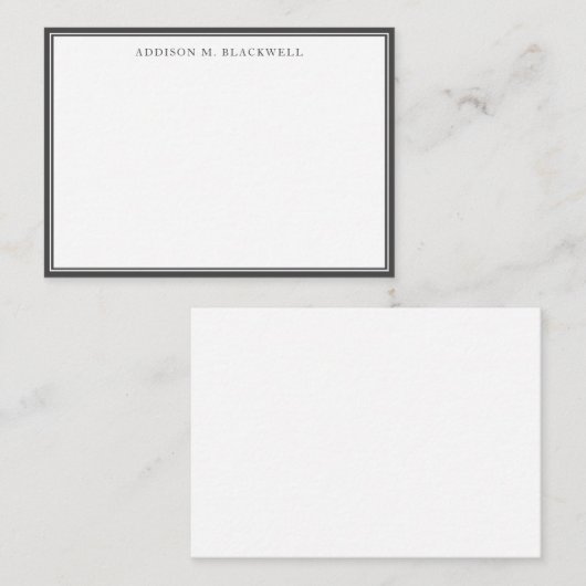 Einfach, modern grau Beruflich Mitteilungskarte (Vorne/Hinten)