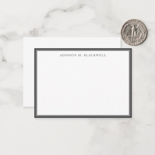 Einfach, modern grau Beruflich Mitteilungskarte (Vorderseite/Rückseite Beispiel)