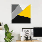 Einfach, modern, grau, gelb und schwarz poster (Heimbüro)