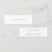 Einfach, modern grau Minimalistisch Elegant Schlic Mini Visitenkarte (Vorne/Hinten)