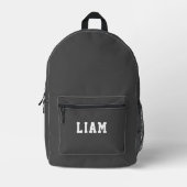 Einfach, modern grau Personalisiert Bedruckter Rucksack (Vorderseite)
