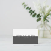 Einfach, modern grau und weiß visitenkarte (Stehend Vorderseite)