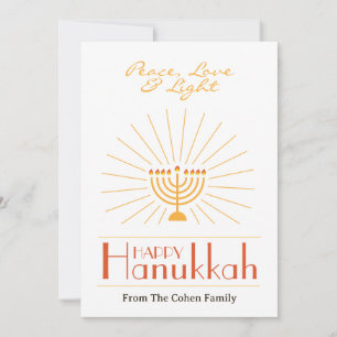 Einfach & modern Happy Hanukkah Familie 2 Foto Feiertagskarte