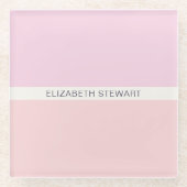 Einfach, modern, hell, rosa und korallenfarben glasuntersetzer (Vorderseite)