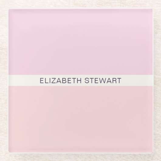 Einfach, modern, hell, rosa und korallenfarben glasuntersetzer (Vorderseite)