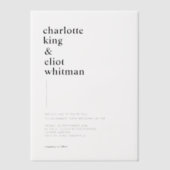 Einfach, modern, Hochzeit, Pergament Einladungen (Vorderseite)