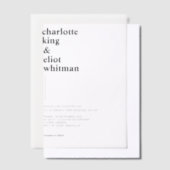 Einfach, modern, Hochzeit, Pergament Einladungen (Versetzt)