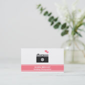 Einfach, modern, Kamera, Wedding Fotograf Visitenkarte (Stehend Vorderseite)