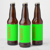 Einfach & modern Lime Green & Orange - Personalisi Bierflaschenetikett (Flaschen)