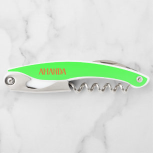 Einfach & modern Lime Green & Orange - Personalisi Kellnermesser