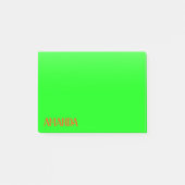 Einfach & modern Lime Green & Orange - Personalisi Post-it Klebezettel (Vorderseite)