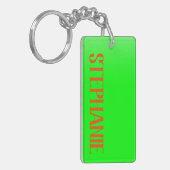Einfach & modern Lime Green & Orange - Personalisi Schlüsselanhänger (Vorderseite links)