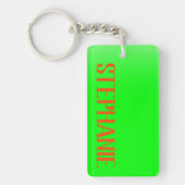 Einfach & modern Lime Green & Orange - Personalisi Schlüsselanhänger (Vorderseite)
