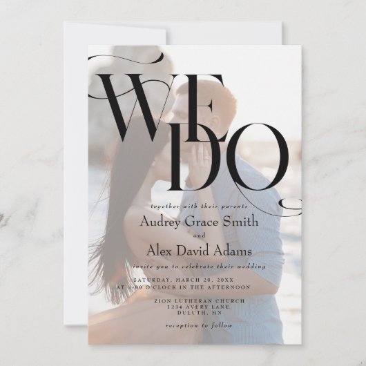 Einfach modern machen wir Foto Hochzeit Einladung (Vorderseite)