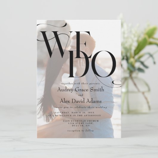 Einfach modern machen wir Foto Hochzeit Einladung (Stehend Vorderseite)