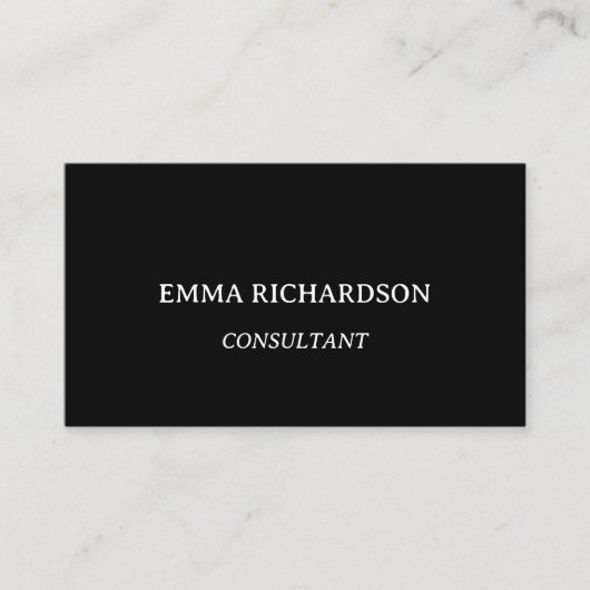 Einfach Modern Minimal Professionell Schwarz Visitenkarte (Vorderseite)