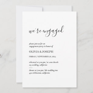 Einfach modern Minimalistisch   Engagement Party W Einladung
