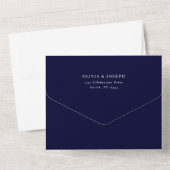 Einfach modern Minimalistisch | Hochzeit von Navy  All In One Einladung (Rückseite)