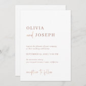 Einfach modern Minimalistisch | Imitate Rose Goldh Einladung (Vorne/Hinten)