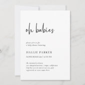 Einfach modern Minimalistisch | Oh Babies Baby Dus Einladung (Vorderseite)
