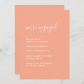 Einfach modern Minimalistisch | Peach Engagement P Einladung (Vorne/Hinten)