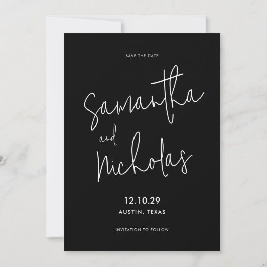 Einfach modern Minimalistisch Save The Date (Vorderseite)