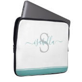 Einfach modern Mit Monogramm Aquamarin Laptopschutzhülle (Vorne Rechts)
