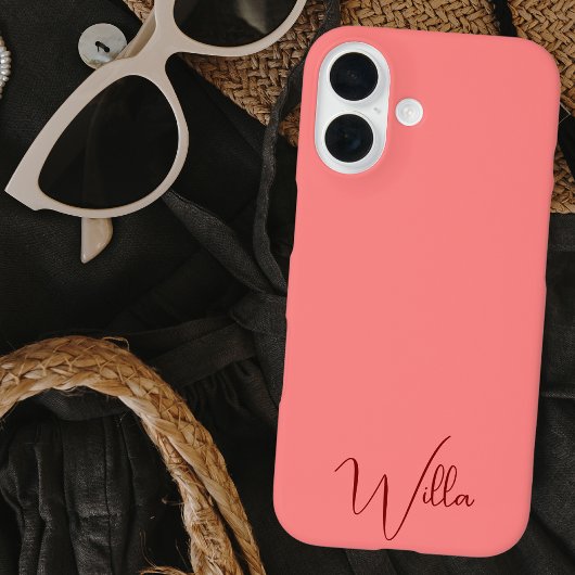 Einfach modern Mit Monogramm, rosa und rot Case-Mate iPhone Hülle