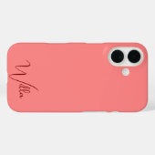 Einfach modern Mit Monogramm, rosa und rot Case-Mate iPhone Hülle (Rückseite (Horizontal))