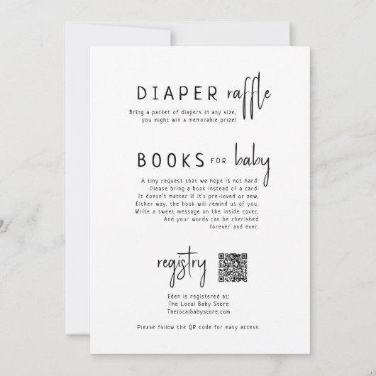 Einfach modern neutral | Alles in einer Babydusche Einladung (Rückseite)