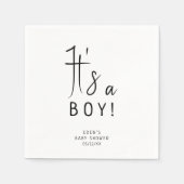 Einfach modern neutral ist es ein Junge! Babyparty Serviette (Vorderseite)