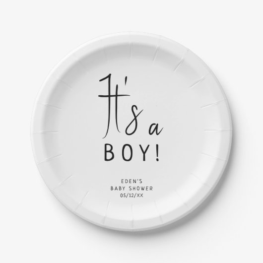 Einfach modern neutral ist es eine Baby-Dusche. Pappteller (Vorderseite)