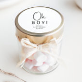 Einfach modern neutral Oh Junge! Baby Shower Fevor Runder Aufkleber