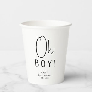 Einfach modern neutral Oh Junge! Babyparty Pappbecher