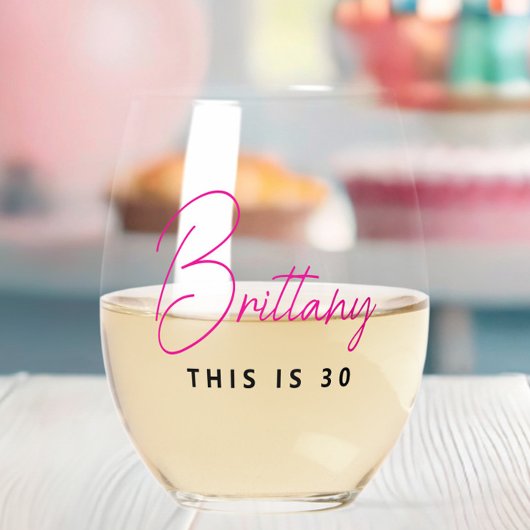 Einfach modern Personalisiert Dies ist 30 Weinglas Ohne Stiel