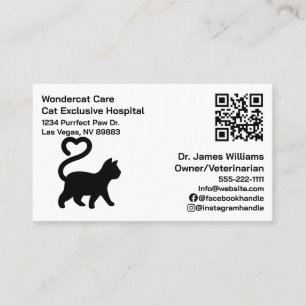 Einfach, Modern, QR-Code Tierklinik Visitenkarte