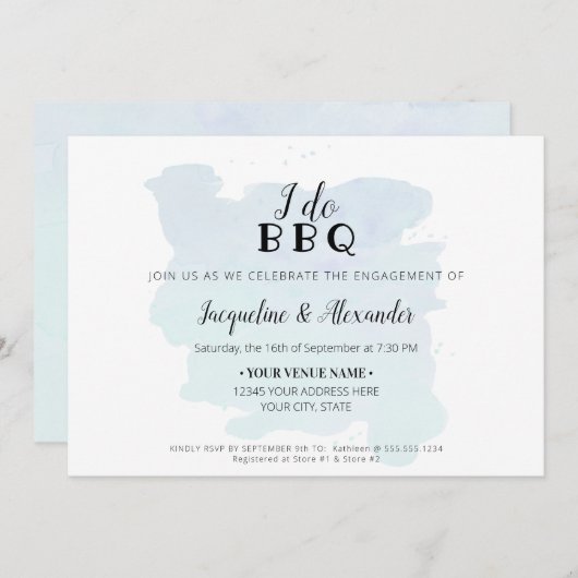 Einfach modern Rustikal I do GRILLEN Script Dusty Einladung (Vorne/Hinten)