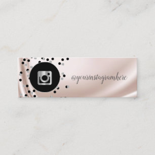 Einfach Modern Schwarz,Punkte,Silber Instagram Mini Visitenkarte