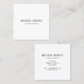 Einfach, modern, schwarz und weiß quadratische visitenkarte (Vorne/Hinten)