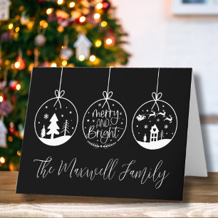 Einfach Modern Schwarz Weiß Familie Weihnachten