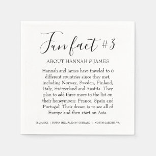 Einfach Modern Schwarz & Weiß Fun Fact 3 Hochzeit Serviette