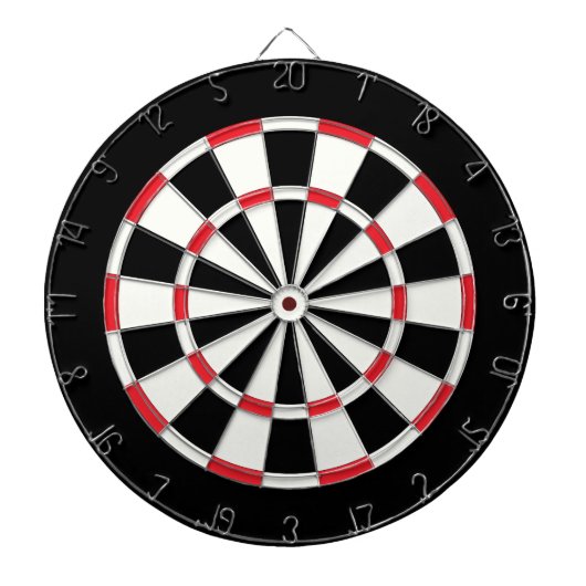 Einfach Modern Schwarz Weiß Rot Dartscheibe (vorne)
