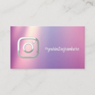 Einfach Modern, Silber Instagram Social Media Visitenkarte